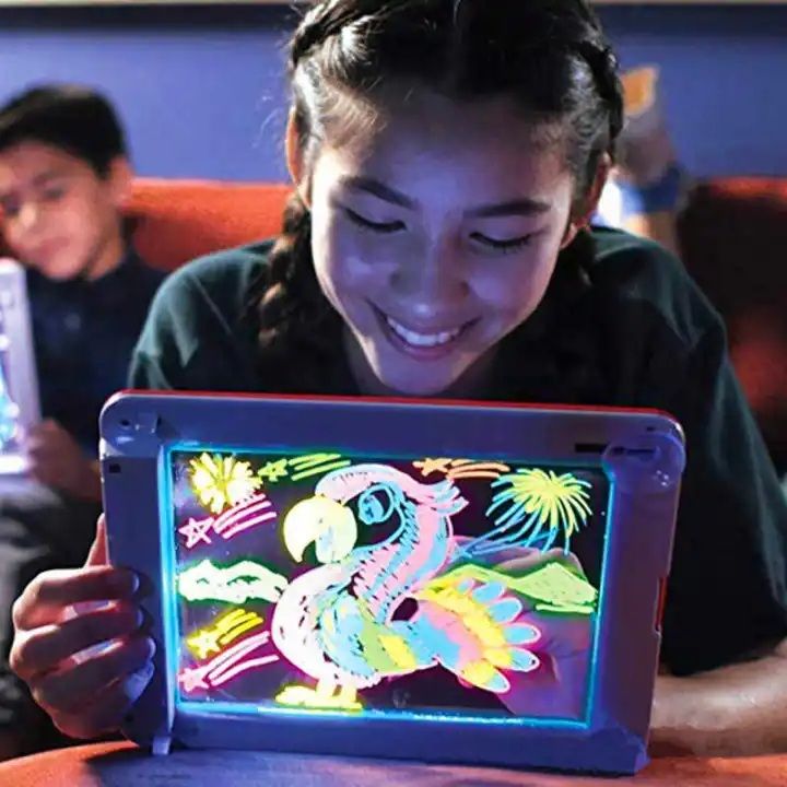 3D Magic Tablet Educational Writing Pad Kids Learning Toys Electronic Toy Drawing Board Puzzle Light Board