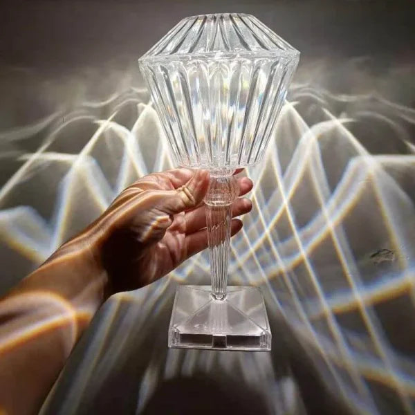 (NW00020) Rose Diamond Table Touch Lamp Crystal USB Chargeable