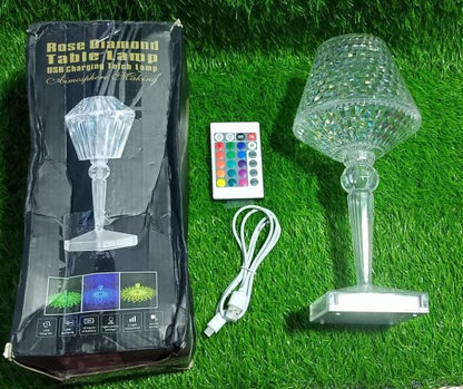 (NW00020) Rose Diamond Table Touch Lamp Crystal USB Chargeable