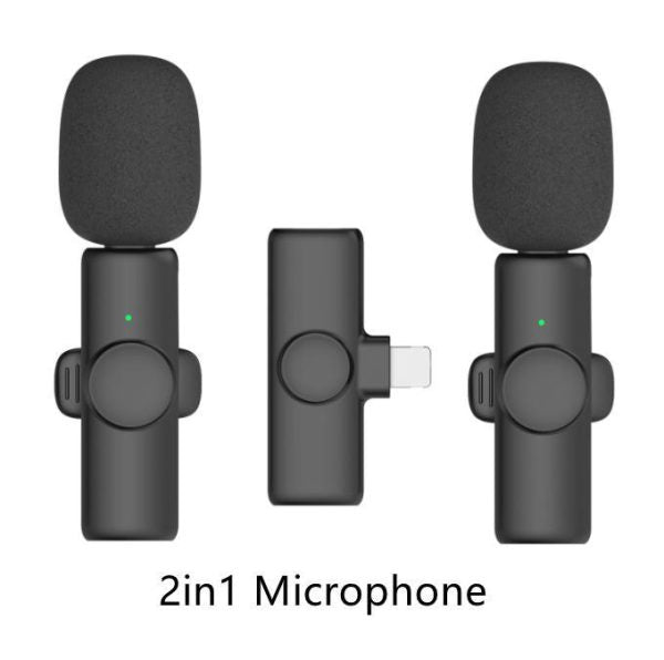 K9 Dual Microphone Mic Plug &amp; Play USB Type C &amp; IOS Wireless Lavalier Microphone Auto Sync Noise Reduction NO APP or Bluetooth Needed- Dual Mic