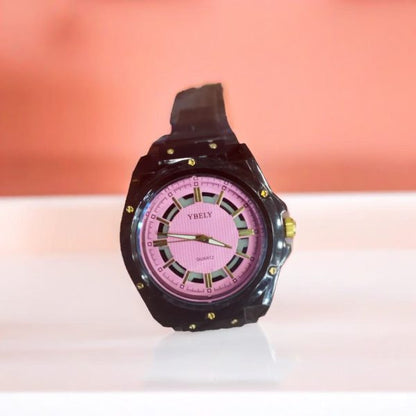 Yhely Rubber Strap Gents Watch With Normal Box (random color)