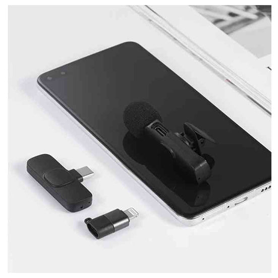 K9 Dual Microphone Mic Plug &amp; Play USB Type C &amp; IOS Wireless Lavalier Microphone Auto Sync Noise Reduction NO APP or Bluetooth Needed- Dual Mic