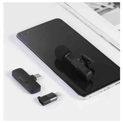 K9 Dual Microphone Mic Plug &amp; Play USB Type C &amp; IOS Wireless Lavalier Microphone Auto Sync Noise Reduction NO APP or Bluetooth Needed- Dual Mic